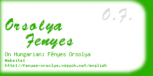orsolya fenyes business card