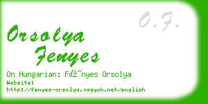 orsolya fenyes business card